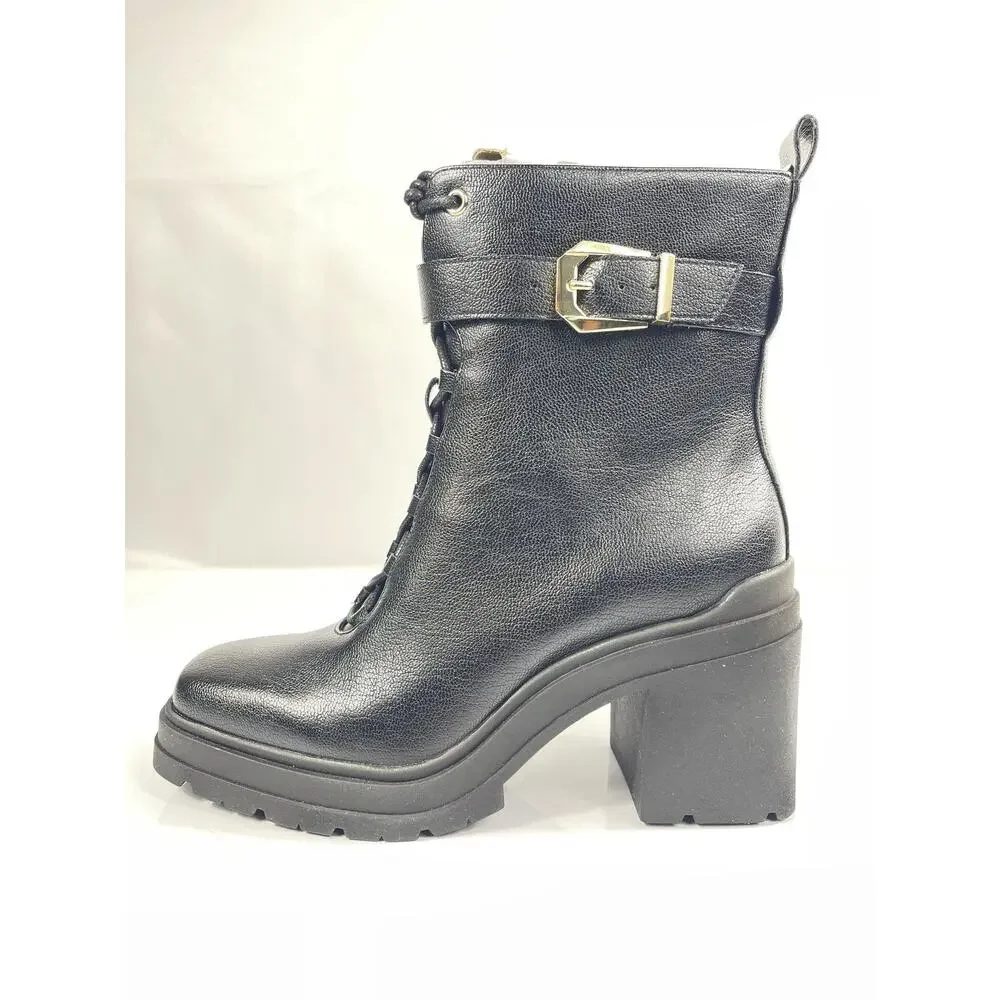 INC International Concepts Boots Womens Size 6.5 Black ANISTYNP Ankle Block Heel